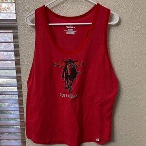 Fanatics Red Sleeveless Top with Raider Graphic